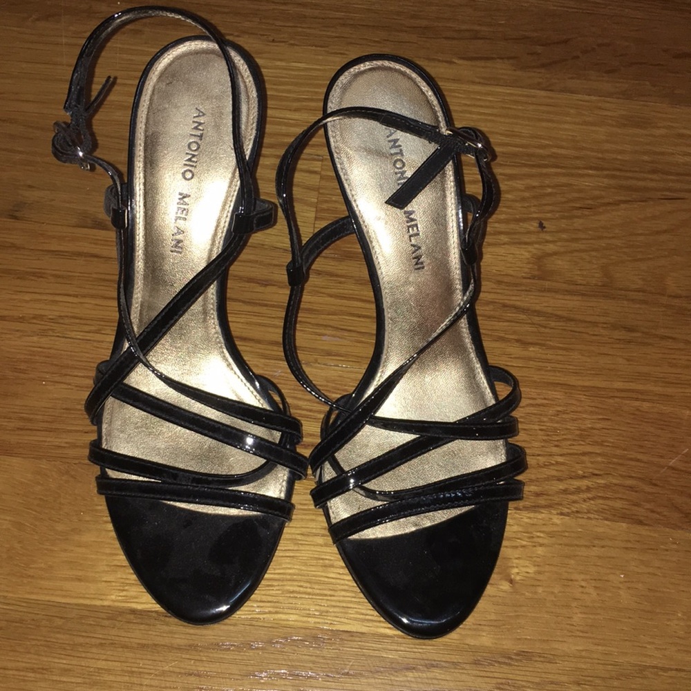 ANTONIO MELANI.  Strappy black heels